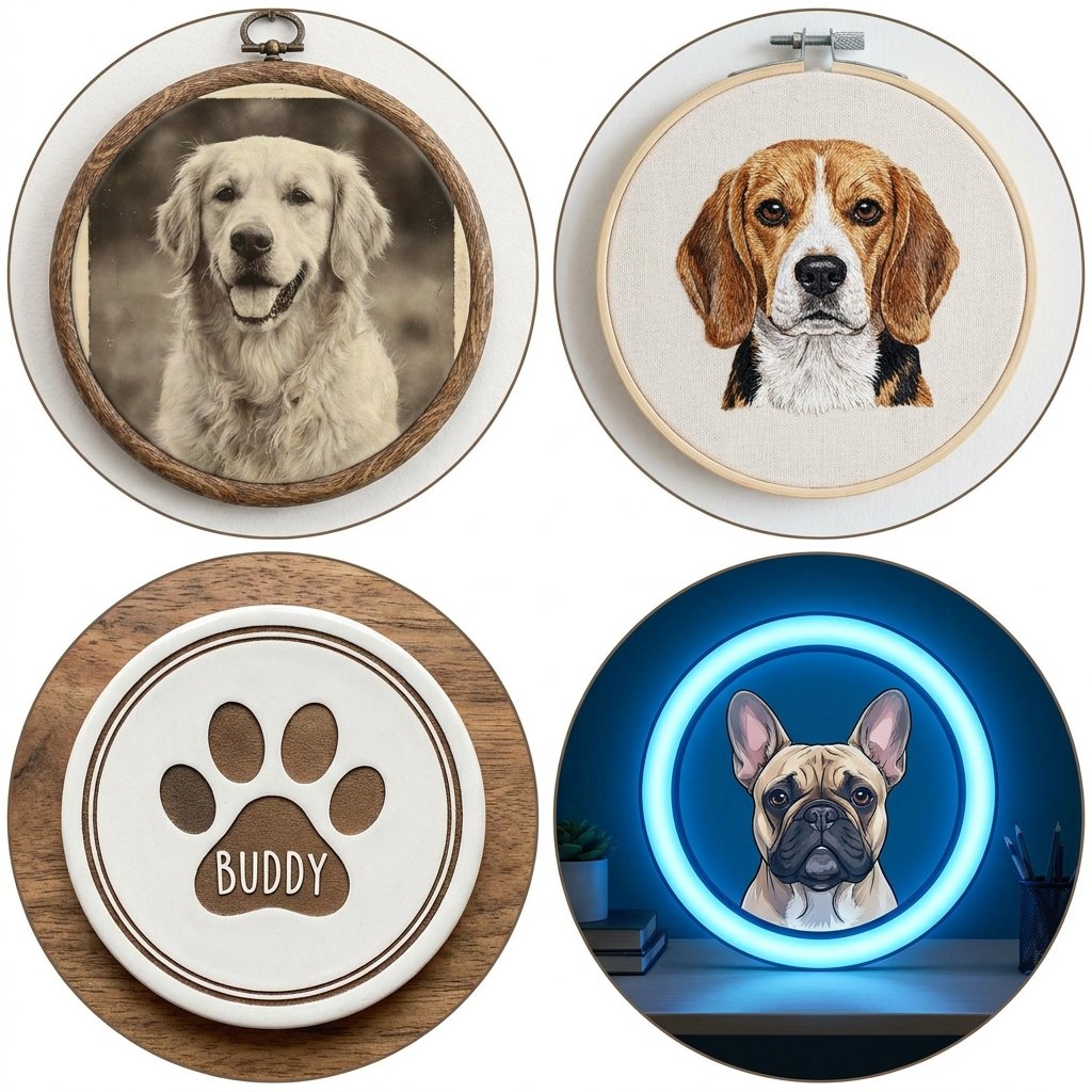 Circle Frame Dog Ideas