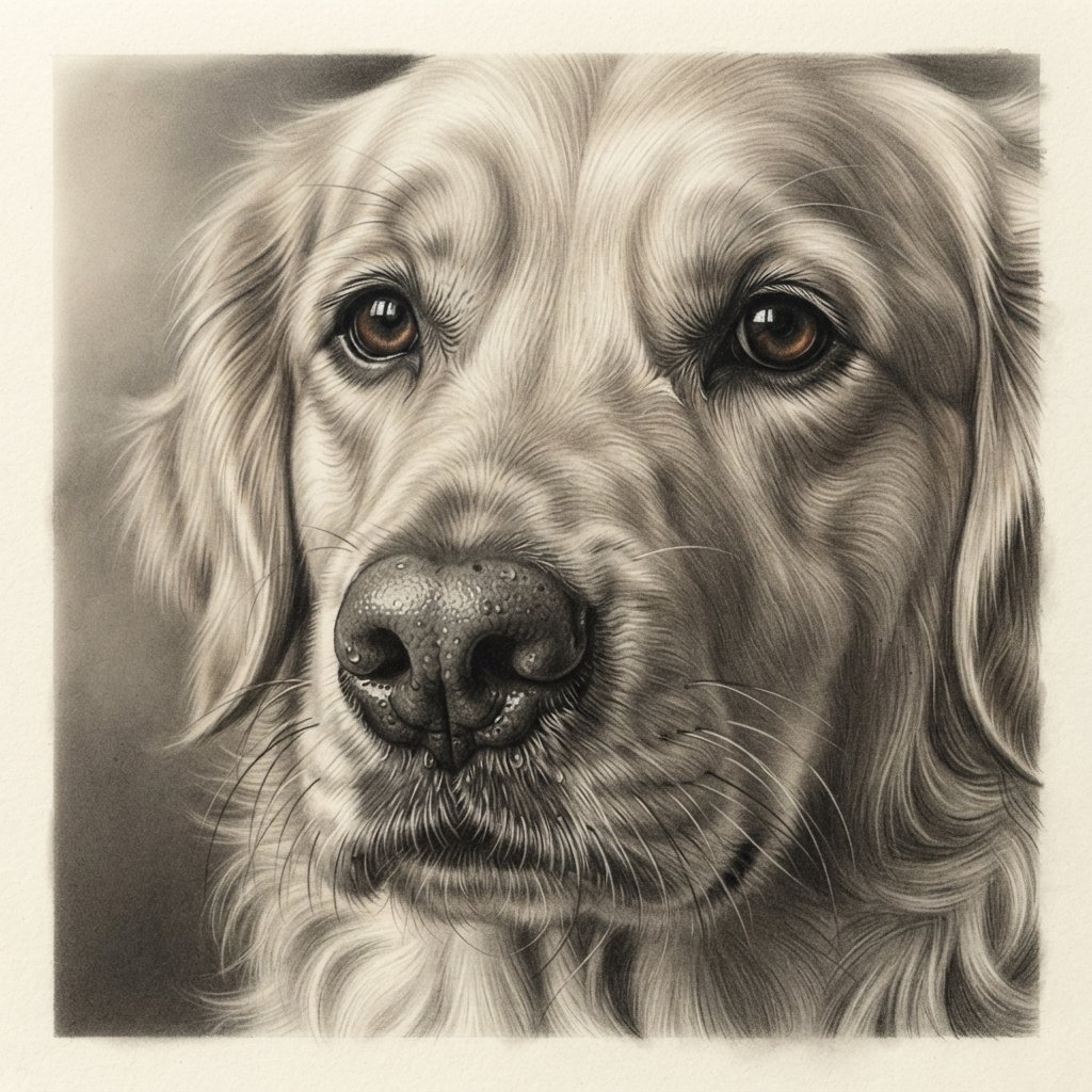 Dog Face Close-Up Drawing Ideas