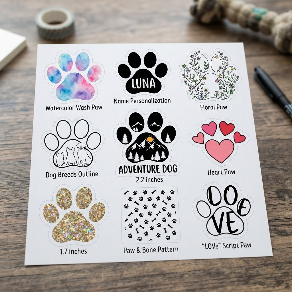 Dog Paw Print Stickers Ideas