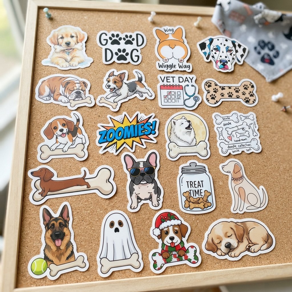 Dog and Bone Stickers Ideas