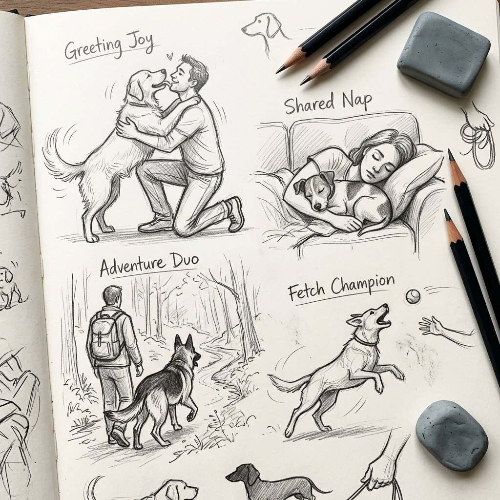 Dog and Owner Sketch Ideas