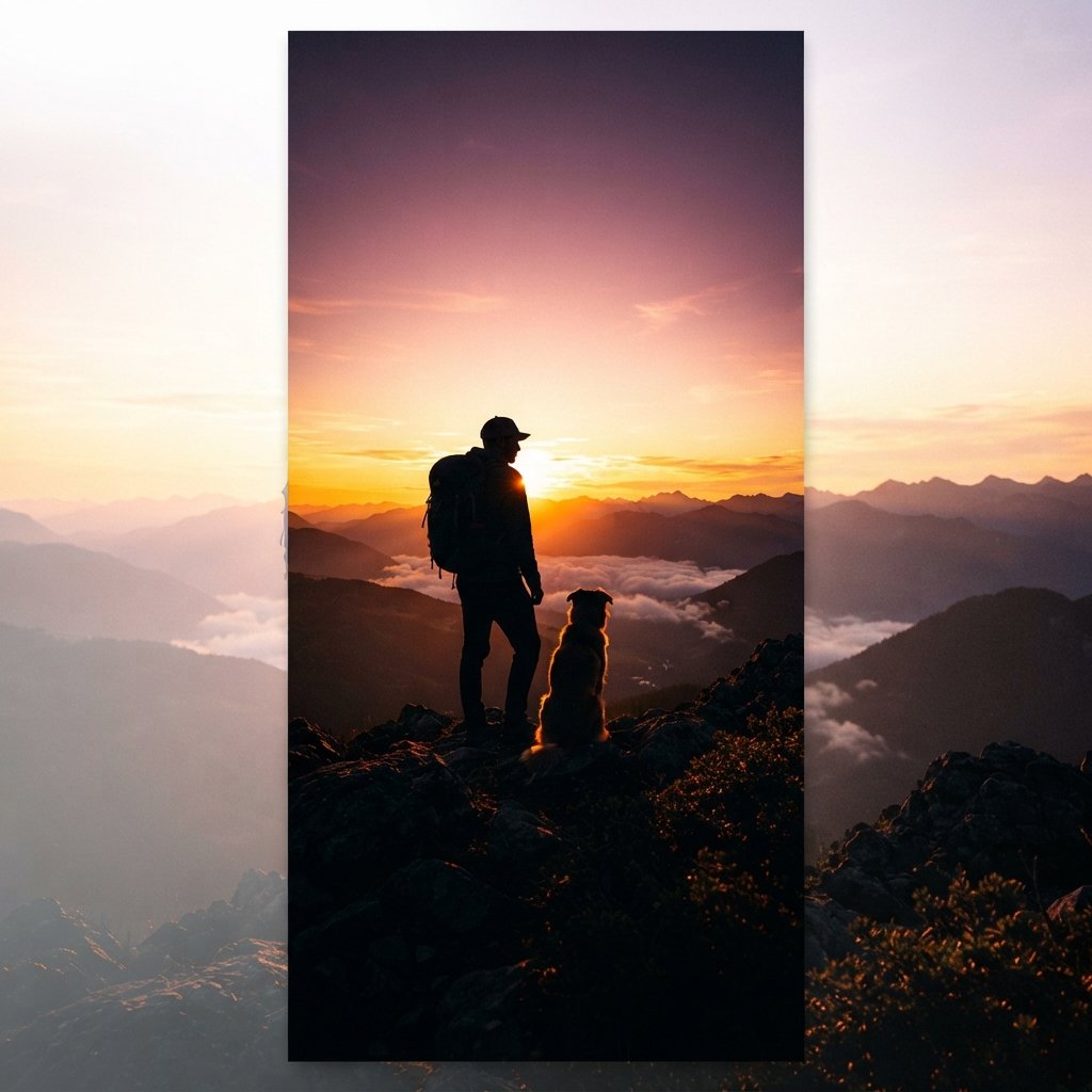 Dog and Owner Silhouette Wallpaper Ideas