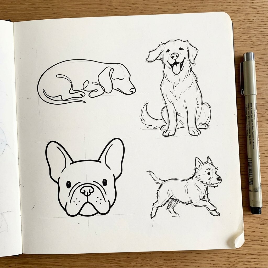 Line Art Dog Ideas
