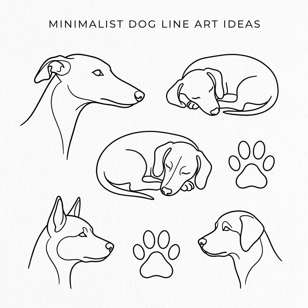 Minimalist Dog Line Art Ideas