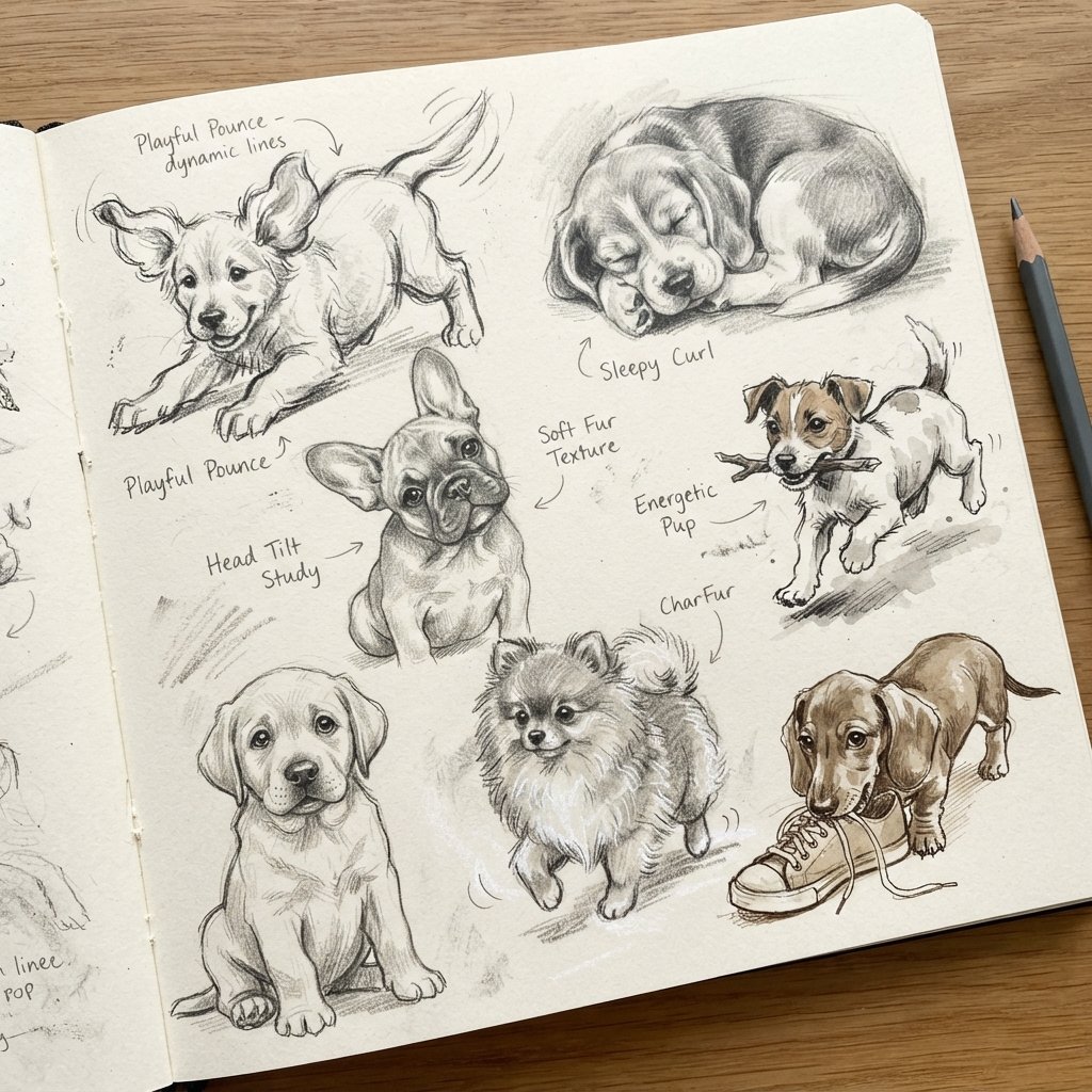 Puppy Sketch Ideas