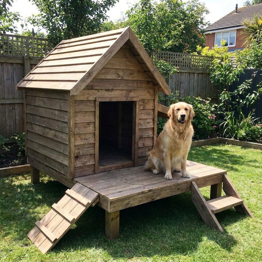 Raised Platform Dog House Ideas