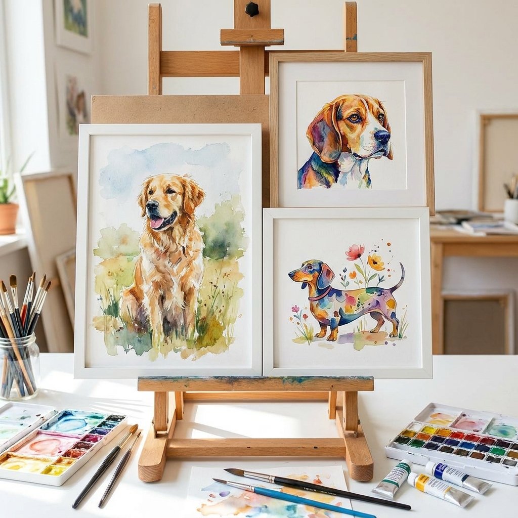 Watercolor Dog Portrait Ideas
